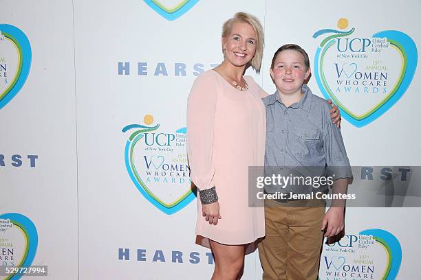 Author Jenny Long and Conner Long attend the 15th Annual Women Who Care luncheon benefiting United Cerebral Palsy of New York City at Cipriani on May...