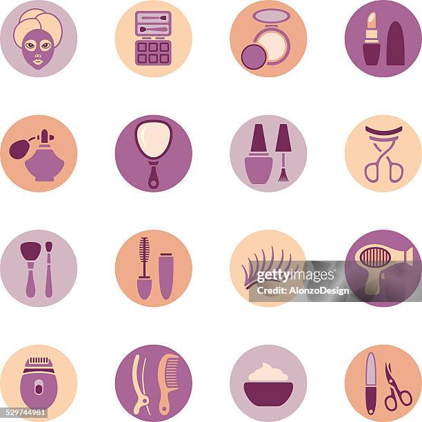 stockillustraties, clipart, cartoons en iconen met make up icon set - eyeliner