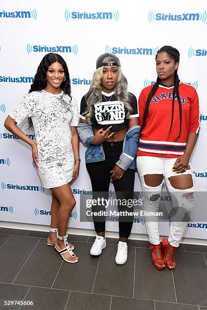 Brianna Perry, Lee Mazin and Audra the Rapper of Oxygen's 'Sisterhood of Hip Hop' visit at SiriusXM Studio on May 9, 2016 in New York City.