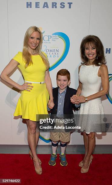 Founder and CEO of Sage Spoonfuls Liza Huber, son Brendan Hesterberg, and Susan Lucci attend the "15th Annual Women Who Care Awards Luncheon" at...