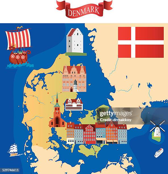 cartoon map of denmark - randers denmark 幅插畫檔、美工圖案、卡通及圖標