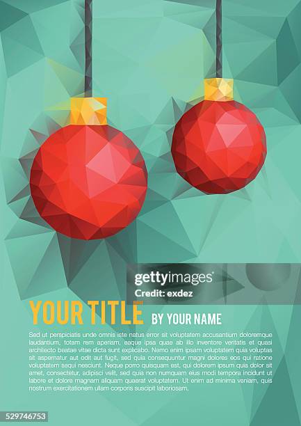 stockillustraties, clipart, cartoons en iconen met low poly christmas ball design - polygon illustration christmas