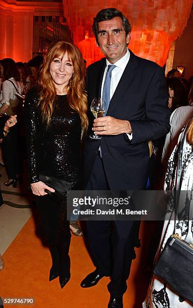 Charlotte Tilbury and Veuve Clicquot President Jean-Marc Gallot attend the Veuve Clicquot Business Woman Award at The Ballroom of Claridge's on May...
