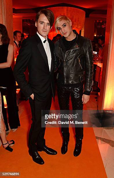 Gareth Pugh and Carson McColl attend the Veuve Clicquot Business Woman Award at The Ballroom of Claridge's on May 9, 2016 in London, Englan