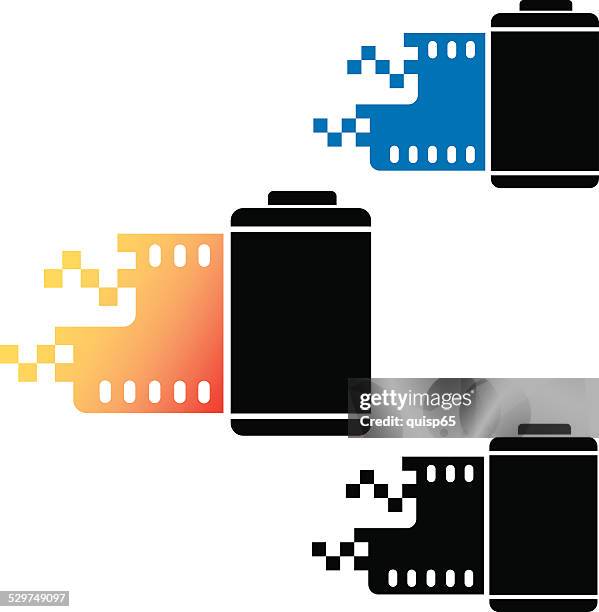 digital film photography symbol - film canister stock illustrations