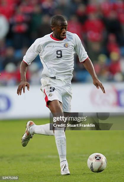 Paulo Wanchope of Costa Rica in action during The International Friendly match between Norway and Costa Rica at The Ullevaal Stadium on May 24, 2005...