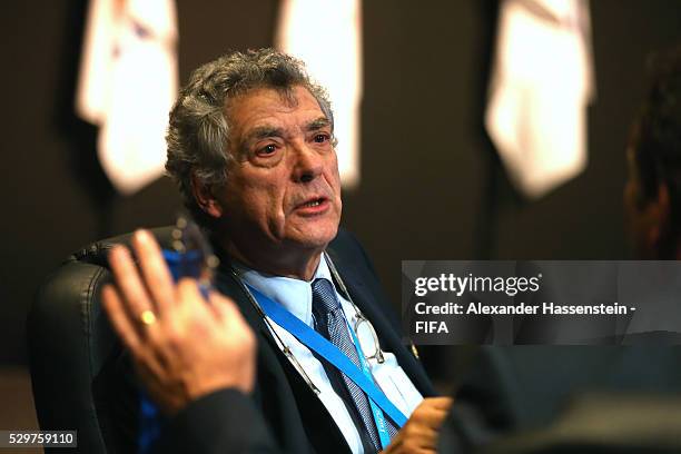 Vice-President Angel Maria Villar Llona looks on prior to the the FIFA Council meeting ahead of the 66th FIFA Congress at Presidente InterContinental...