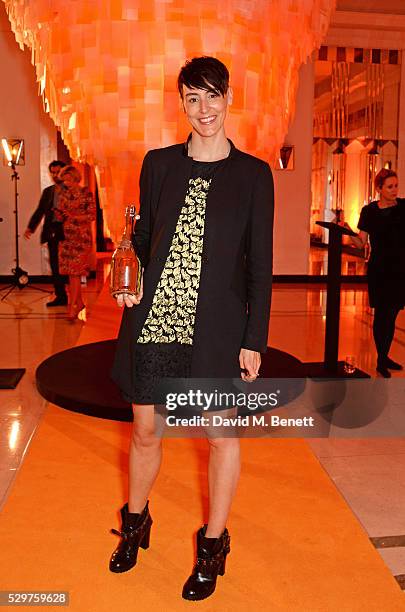 Sarah Wood, winner of the 2016 Veuve Clicquot Business Women Award, attends the Veuve Clicquot Business Woman Award at The Ballroom of Claridge's on...