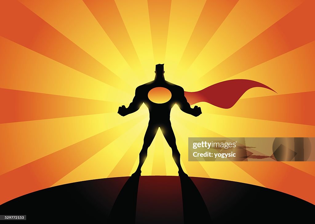 Poderosa super-herói silhueta Vector