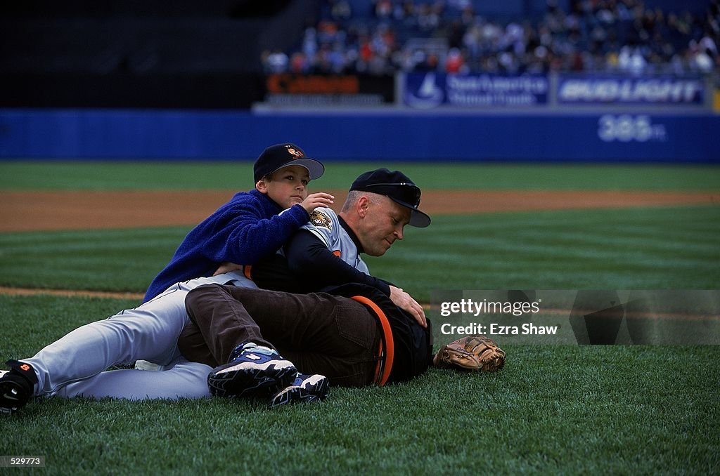 Cal Ripken Ryan Ripken Cal Ripken Jr of the Baltimore Orioles plays with his children,... News ...