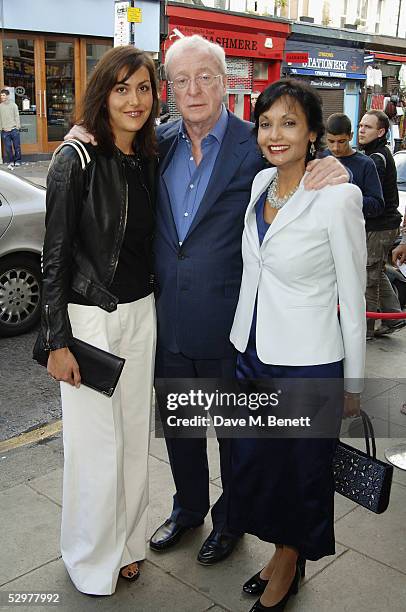 Natasha Caine, Michael Caine and Shakira Caine attend the Grand Classics VIP screening of "Casablanca" at The Electric Cinema on May 24, 2005 in...