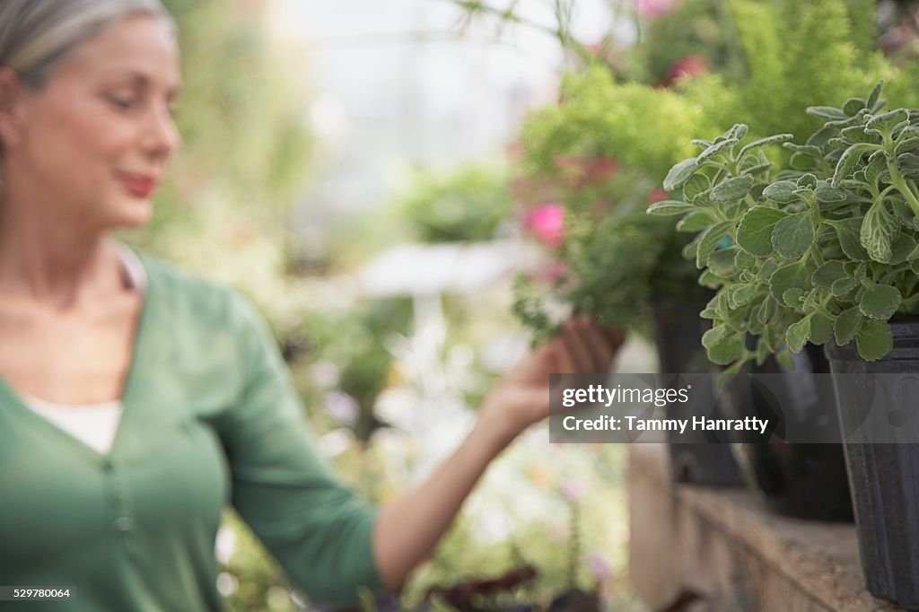 Woman shopping at garden center