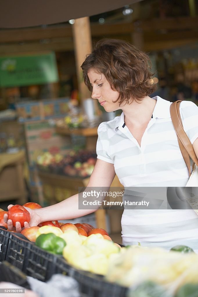 Woman shopping for groceries