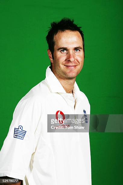 Portrait of Michael Vaughan of England taken during a photocall at the Stapleford Park Hotel on May 20, 2005 in Melton Mowbray, Leicestershire,...