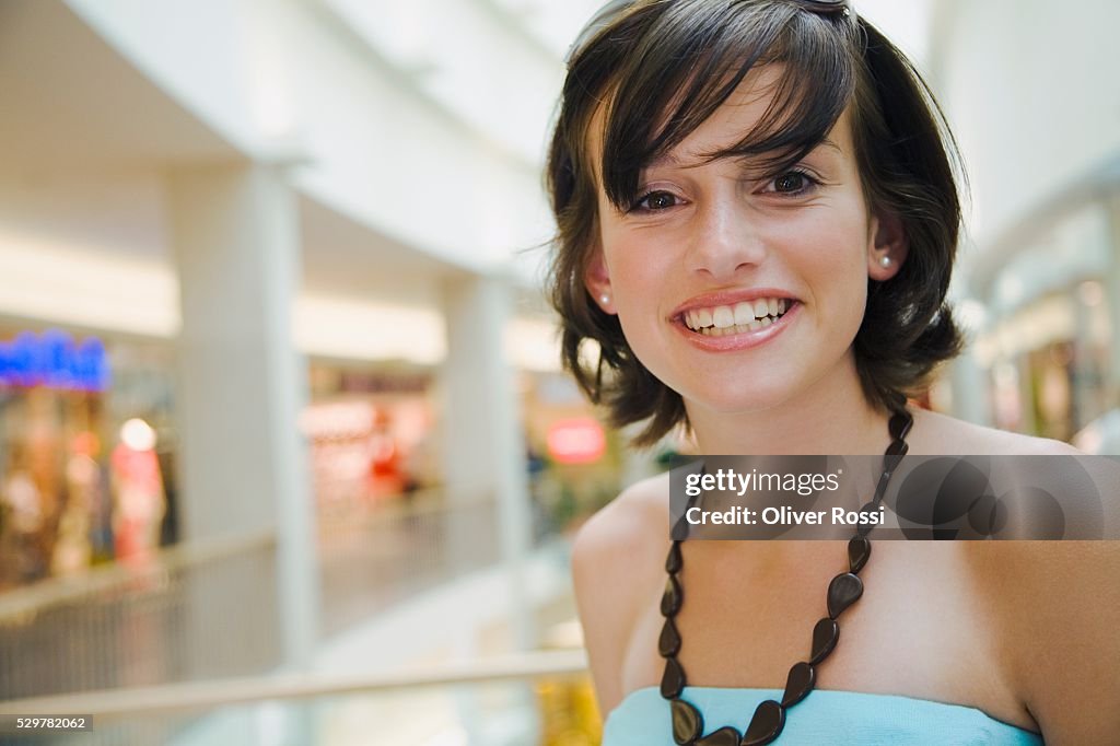 Teen girl in shopping center