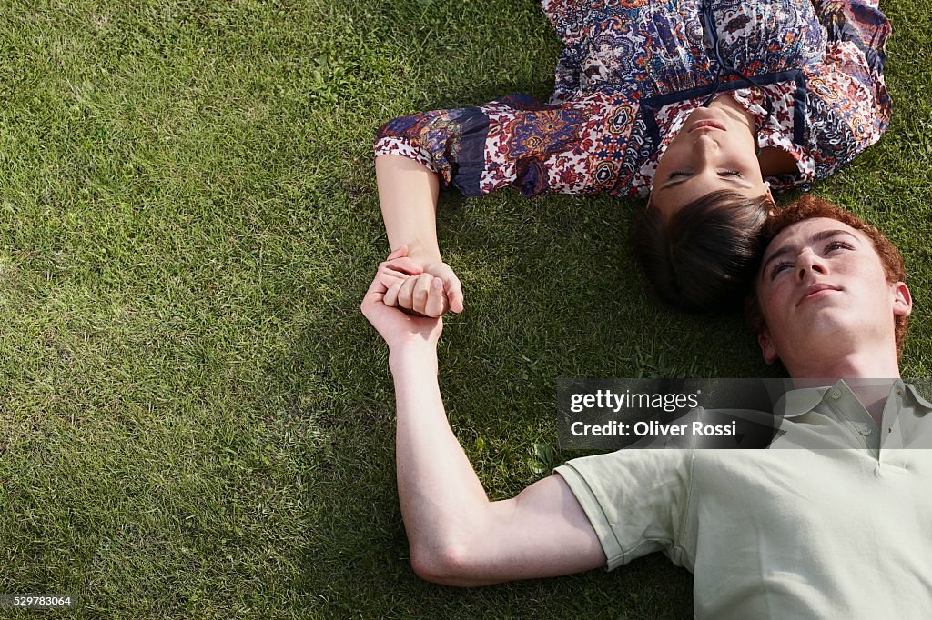 Couple Lying on the Grass