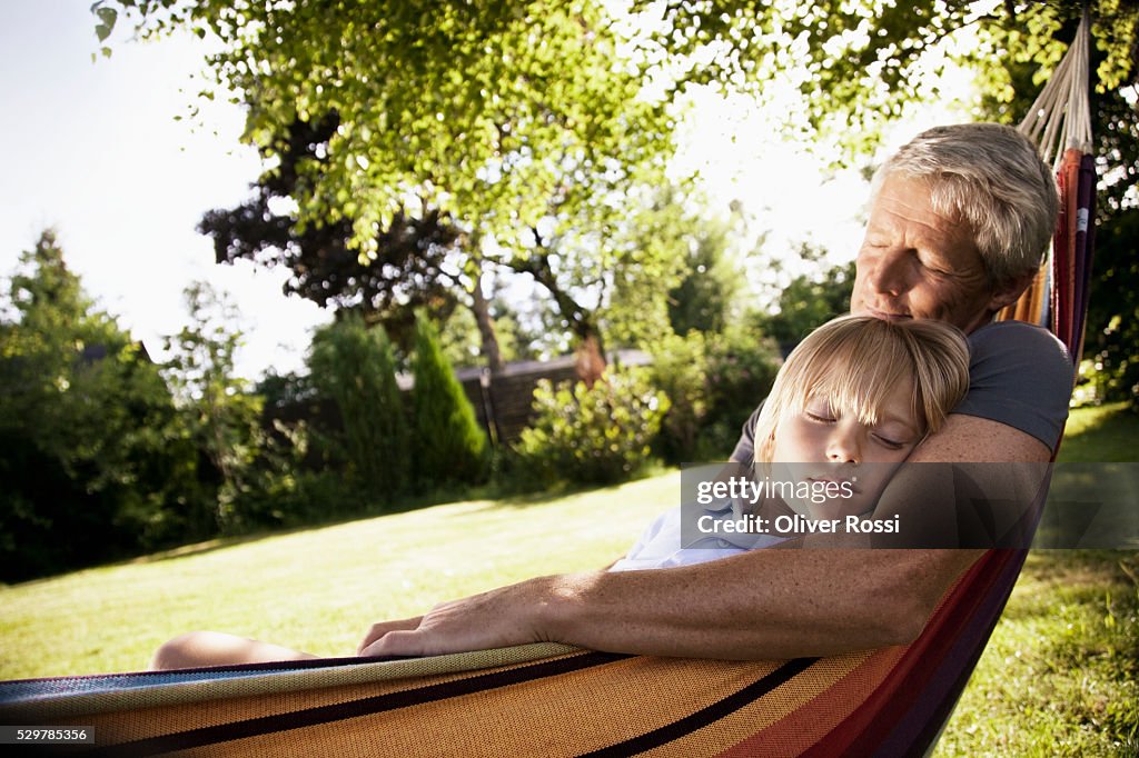 Relaxing in hammock