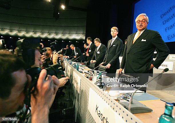 Rolf Breuer , chief of the supervisory board of Deutsche Boerse Group, attends the annual shareholder's meeting on May 25, 2005 in Frankfurt,...