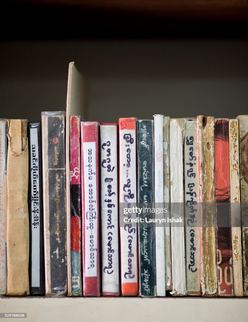 Books for sale at Bagan Book Shop, Yangon, Myanmar