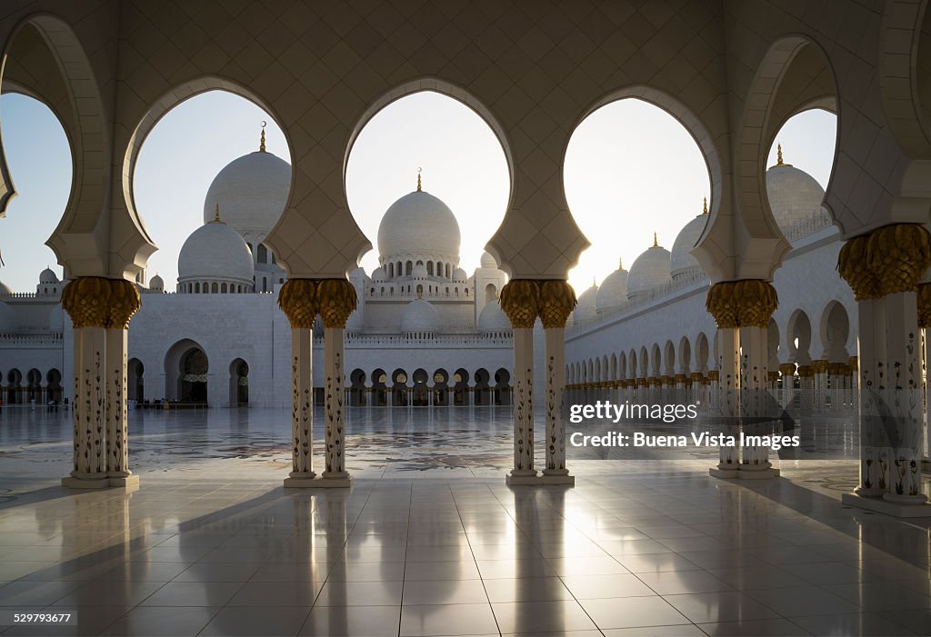 Ornate tiled arches of The Grand Mosque