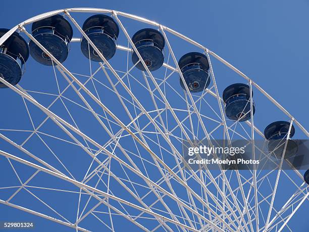 blue and white-close-up of a ferris wheel - ocean city maryland stock pictures, royalty-free photos & images