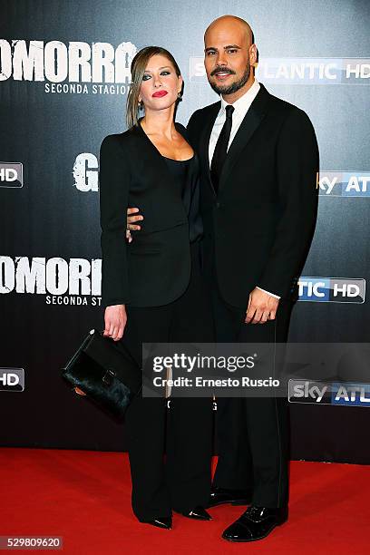 Marco D'Amore and Daniela Maiorana attend the Gomorra' Tv Show premiere at Teatro Dell'Opera on May 09, 2016 in Rome, .