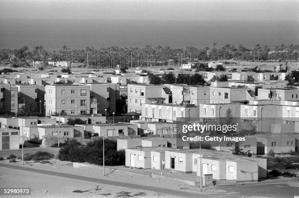 General view December 10, 1981 of the Israeli settlement of Yamit in the Sinai Desert, just months before it was torn apart building by building and...