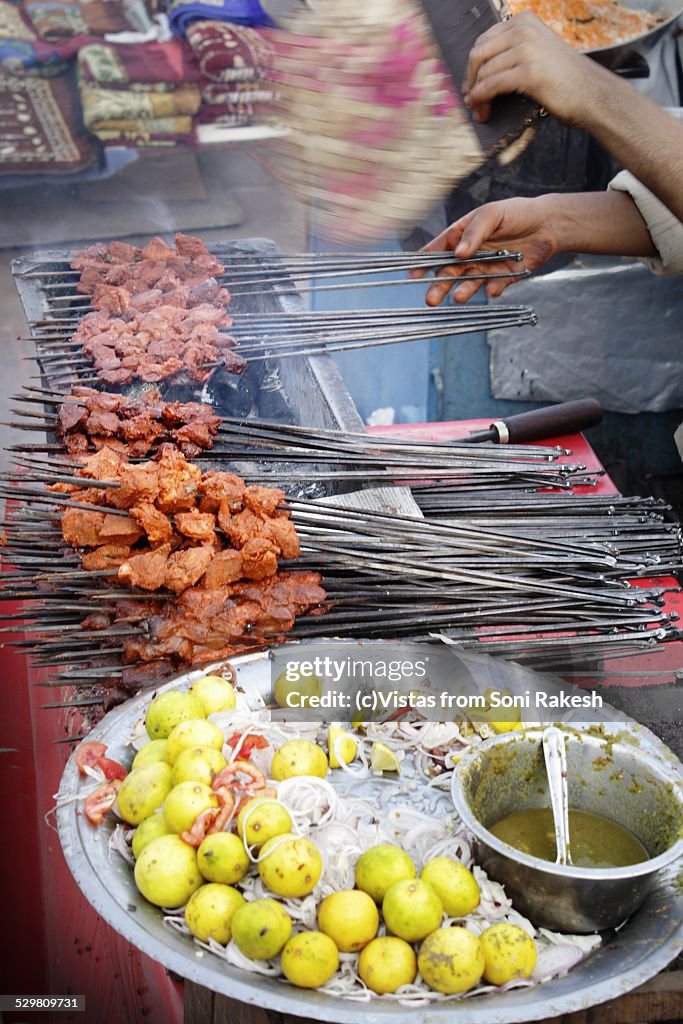 Seekh Kebabs at Delhi street