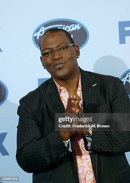American Idol judge Randy Jackson poses in the press room at the American Idol Finale: Results Show held at the The Renaissance Hotel on May 25, 2005...