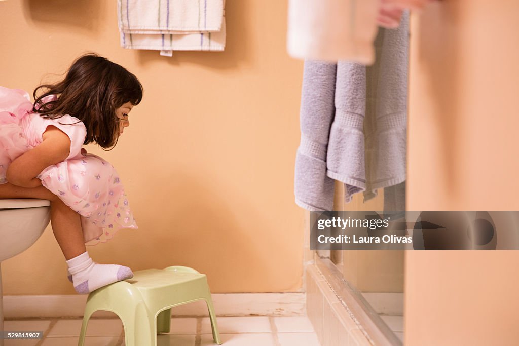 Girl Using the Potty