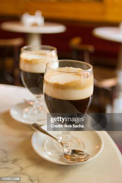 bicherin coffee and chocolate drink - turin coffee stock pictures, royalty-free photos & images