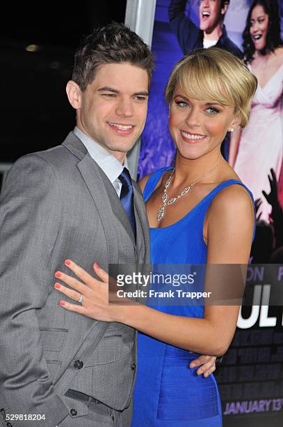 Actor Jeremy Jordan and actress Ashley Spencer arrives at the world premiere of "Joyful Noise" held at Grauman's Chinese Theater in Hollywood.