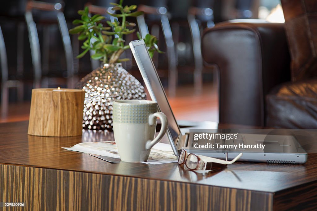 Laptop on table