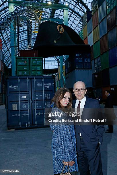 Sonia Rykiel, Jean-Marc Loubier with his wife Hedieh attend the 'Empires' exhibition of Huang Yong Ping as part of Monumenta 2016 - Opening at Le...