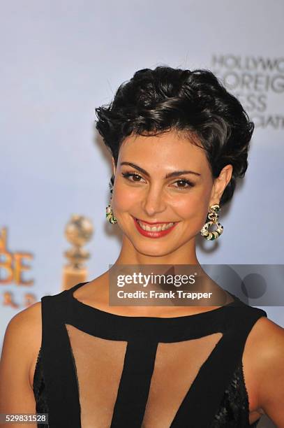 Actress Morena Baccarin poses in the press room at the 69th Annual Golden Globe Awards held at the Beverly Hilton Hotell.