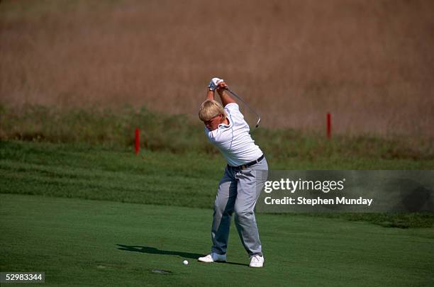 John Daly of the USA plays a shot during the USPGA Championship 1991 at Crooked Stick Golf Club, in Indianapolis.