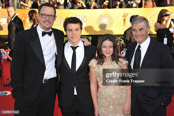 Actors Matthew Lillard, Nick Krause, Amara Miller and Robert Forster arrive at the 18th Annual Screen Actors Guild Awards held at the Shrine...