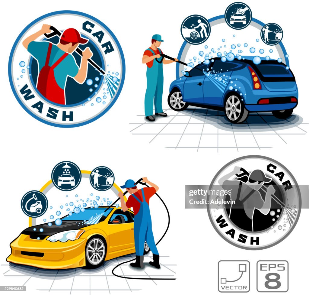 Basic Wash Vector Car Wash Vector