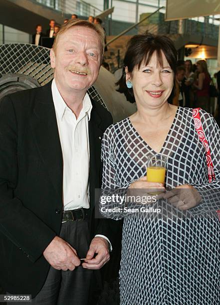 Actor Otto Sander and his wife Monika Hansen attend the opening of the Sarah Wiener restaurant in the newly reopened Akademie der Kuenste May 26,...