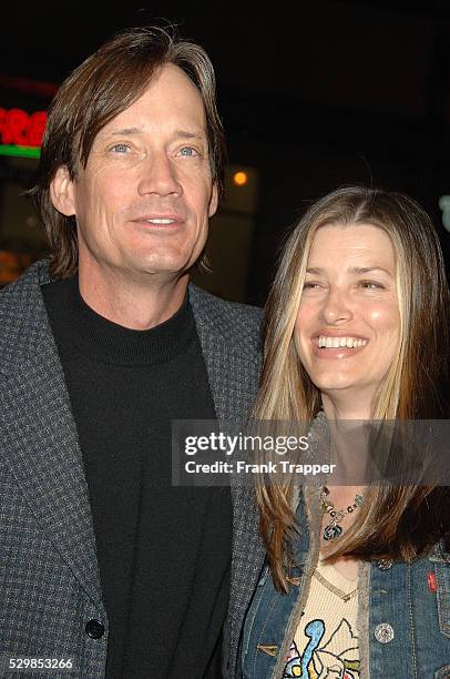 Actor Kevin Sorbo and wife arrive at the premiere of "Firewall" held at Grauman's Chinese Theatre.