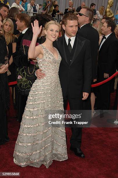 Ryan Philippe and Reese Witherspoon, nominee Best Actress in a Leading Role for "Walk the Line" arrives at the 78th Academy Awards�� held at the...