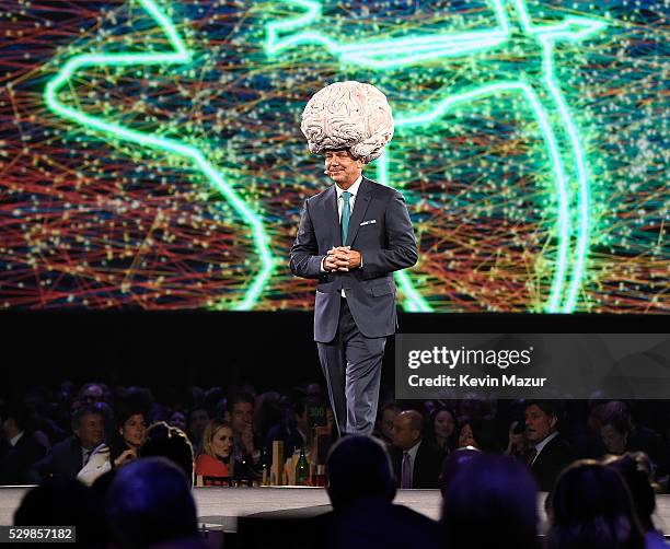 Founder of Robin Hood, Paul Tudor Jones speaks onstage during The Robin Hood Foundation's 2016 Benefit at Jacob Javitz Center on May 9, 2016 in New...