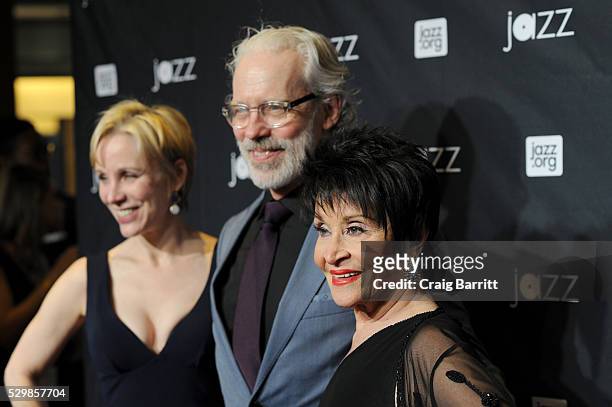 Charlotte d'Amboise, Terrence Mann and Chita Rivera attend the Jazz at Lincoln Center 2016 Gala "Jazz and Broadway" honoring Diana and Joe Dimenna...