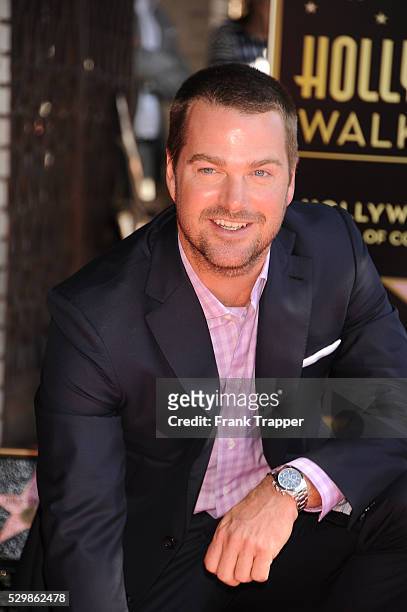 Actor Chris O'Donnell posing at the ceremony that honored him with a Star on the Hollywood Walk of Fame. .