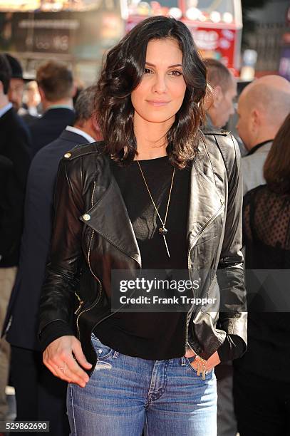 Actress Daniela Ruah posing at the ceremony that honored Chris O'Donnell with a Star on the Hollywood Walk of Fame.