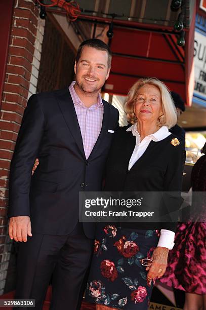 Actor Chris O'Donnell and mother Julie Ann pose at the ceremony that honored him with a Star on the Hollywood Walk of Fame.