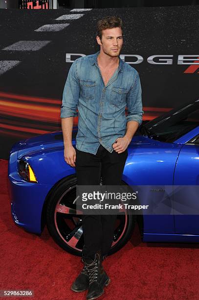 Actor Derek Theler arrives at the premiere of Fast & Furious 6 held at Universal CityWalk and Gibson Amphitheater, Universal Studios Hollywood.
