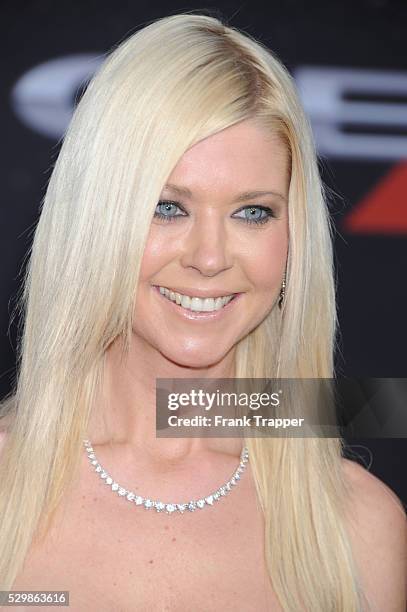 Actress Tara Reid arrives at the premiere of Fast & Furious 6 held at Universal CityWalk and Gibson Amphitheater, Universal Studios Hollywood.