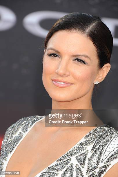 Actress Gina Carano arrives at the premiere of Fast & Furious 6 held at Universal CityWalk and Gibson Amphitheater, Universal Studios Hollywood.