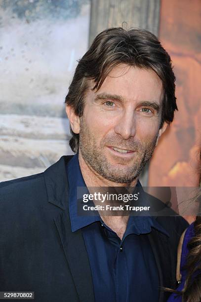 Actor Sharlto Copley arrives at the premiere of The Lone Ranger held at Disney California Adventure Park in Anaheim, California